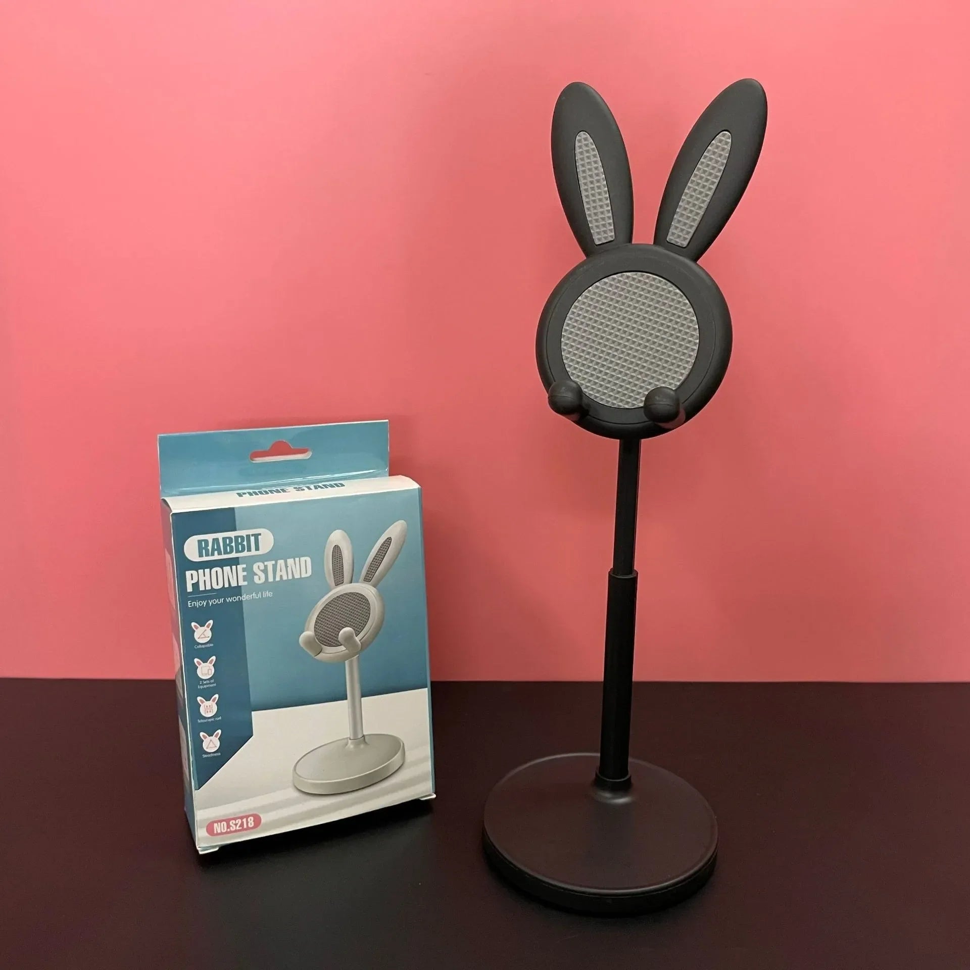 Cute Rabbit Mobile Phone Stand – Adjustable Desktop Holder for Smartphones & Tablets