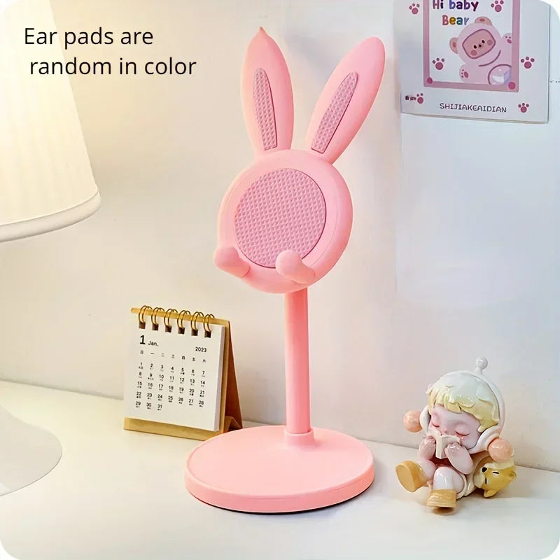Cute Rabbit Mobile Phone Stand – Adjustable Desktop Holder for Smartphones & Tablets