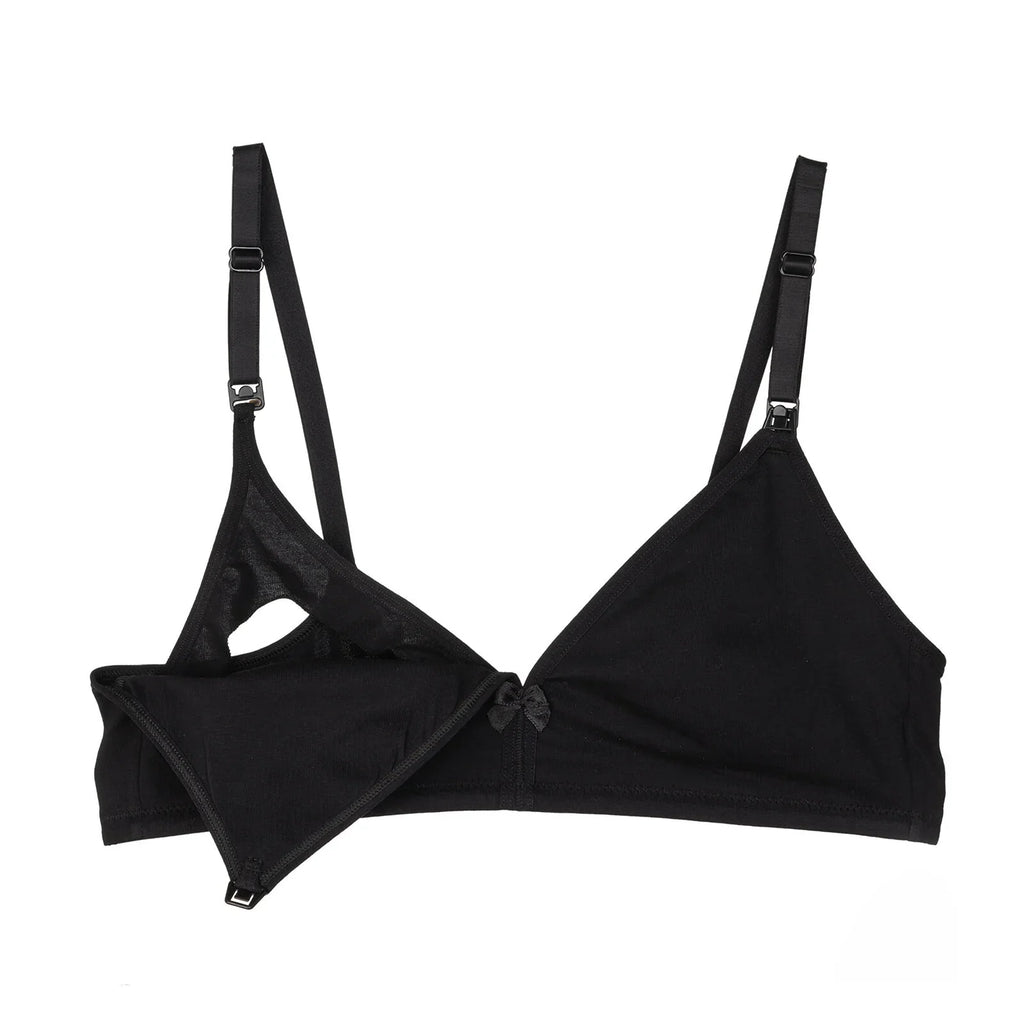 baby mom Non Padded Nursing Bra - Black