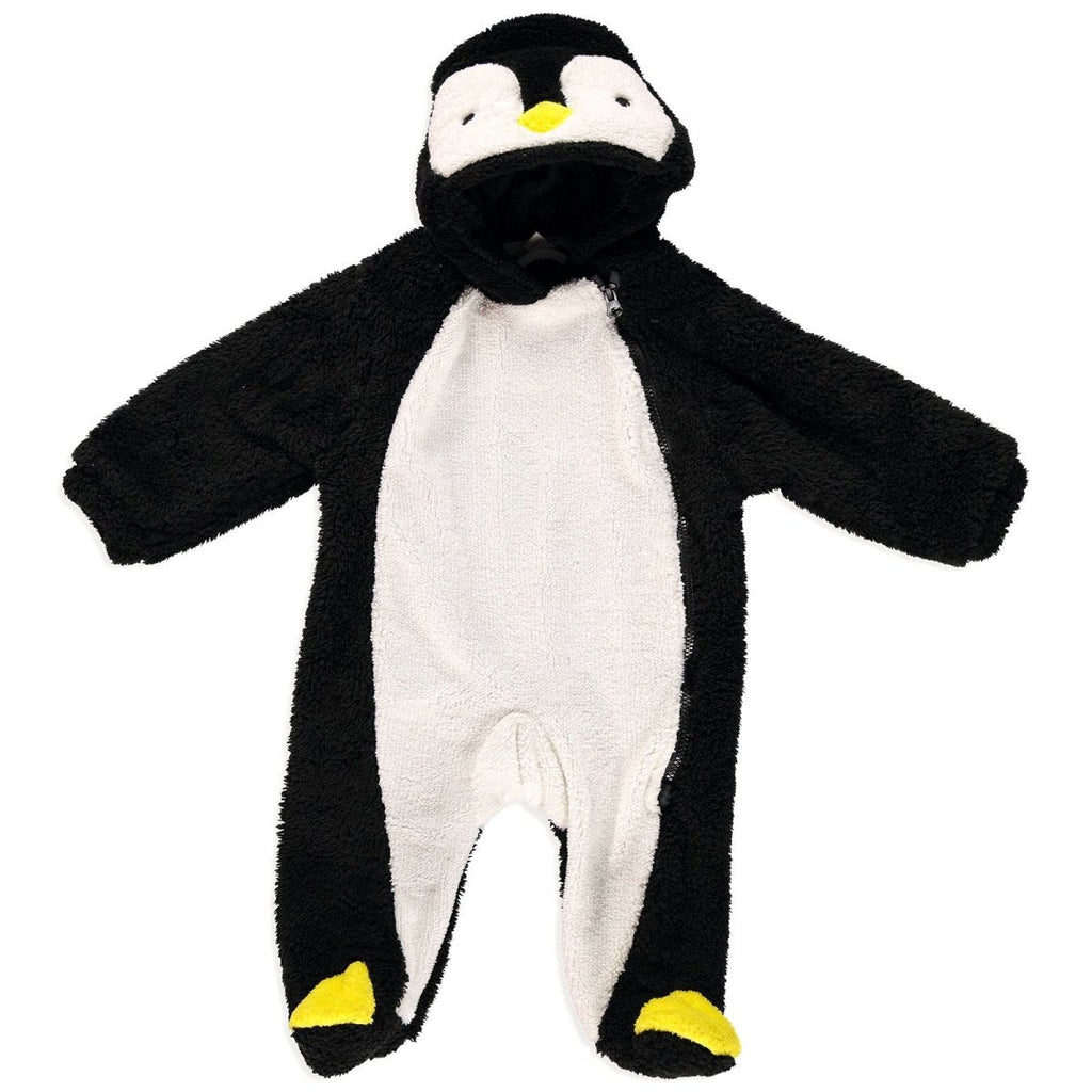 Midimod Newborn Welsoft Penguin Footed Jumpsuit - Black