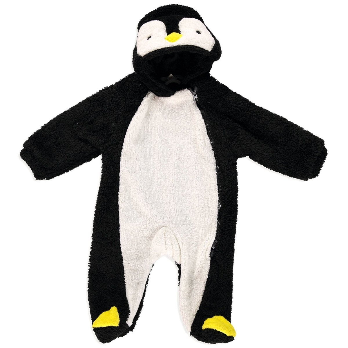 Midimod Newborn Welsoft Penguin Footed Jumpsuit - Black