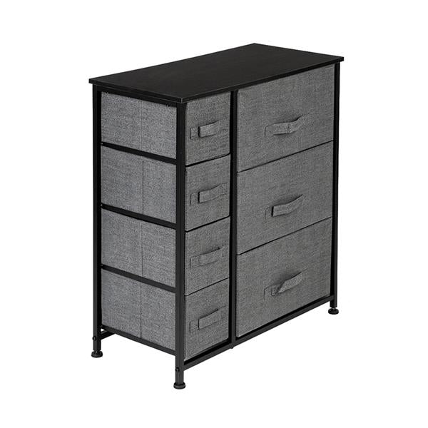 Dresser With 7 Drawers - Furniture Storage Tower Unit For Bedroom, Hallway, Closet, Office Organization - Steel Frame, Wood Top, Easy Pull Fabric Bins, Grey