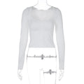 Solid-color Long-sleeve T-shirt
