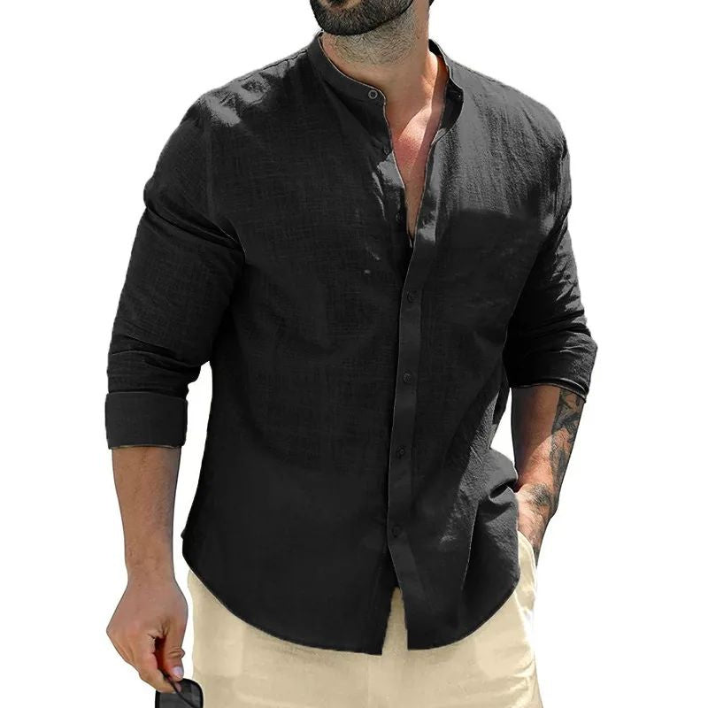 Autumn Mens Long Sleeve Shirts Cotton Business  Men