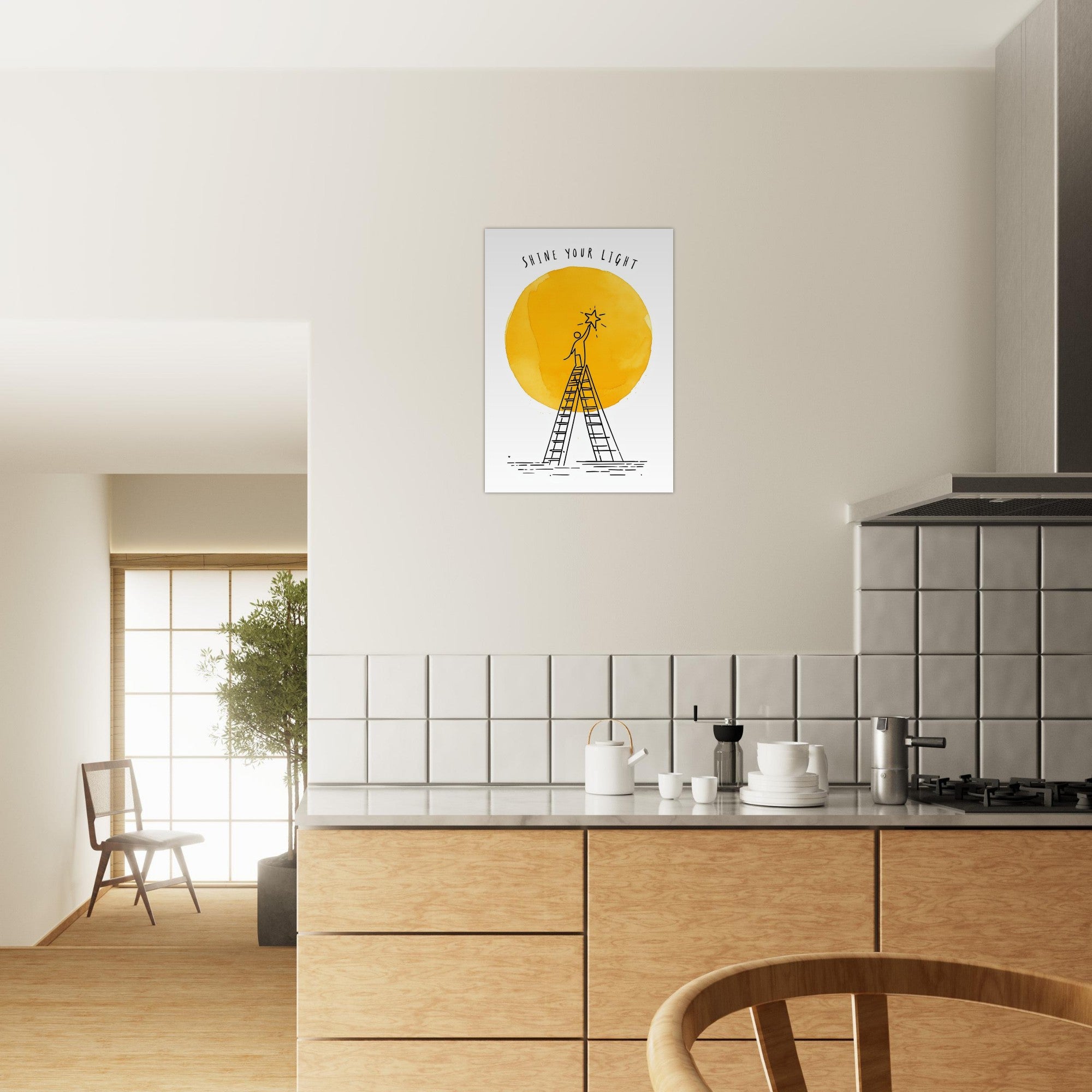 Shine Your Light Poster - Minimalist Inspirational Wall Art - Motivational Print for Home & Office Decor