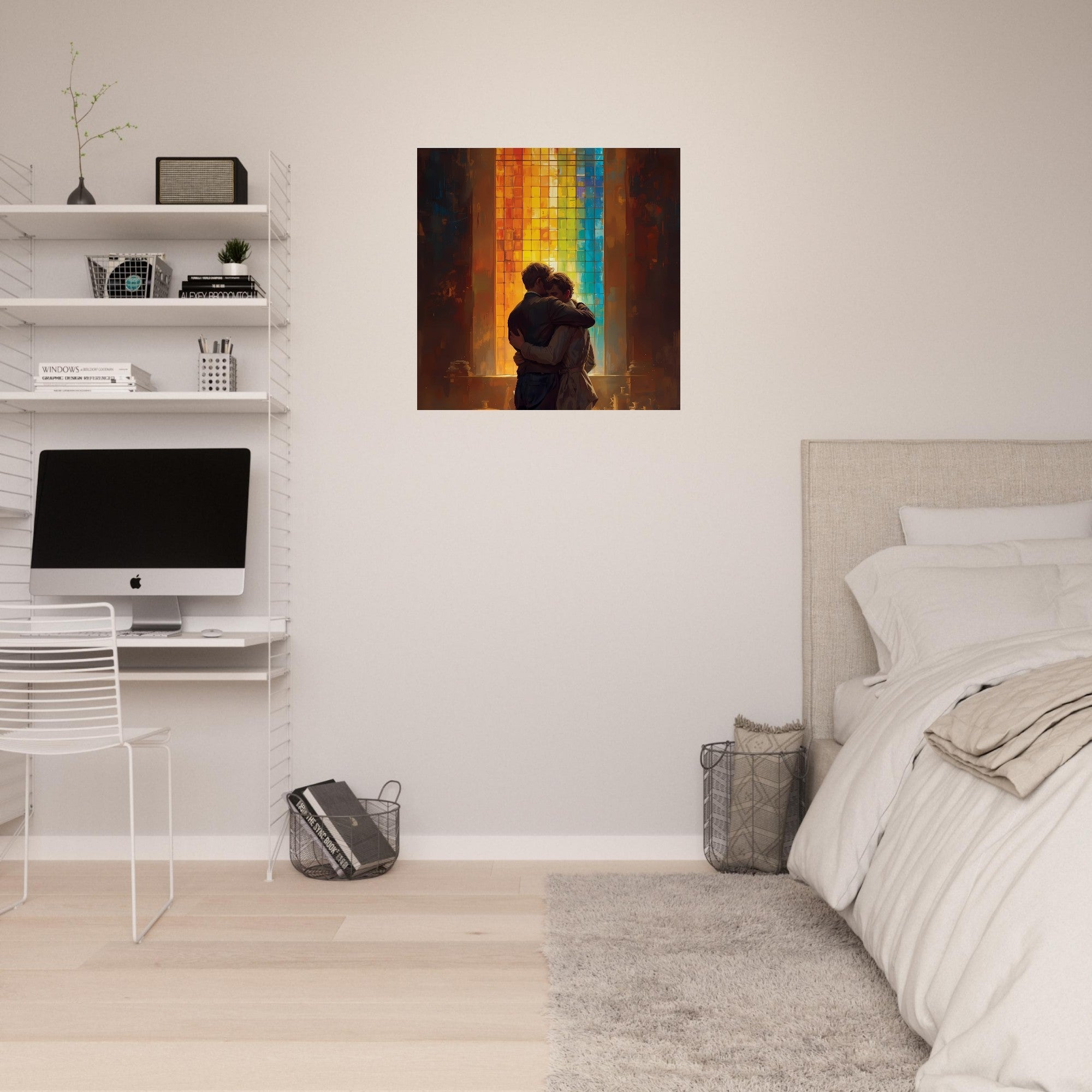 Rainbow Window Poster – Love and Unity Art Print - Vibrant Wall Decor