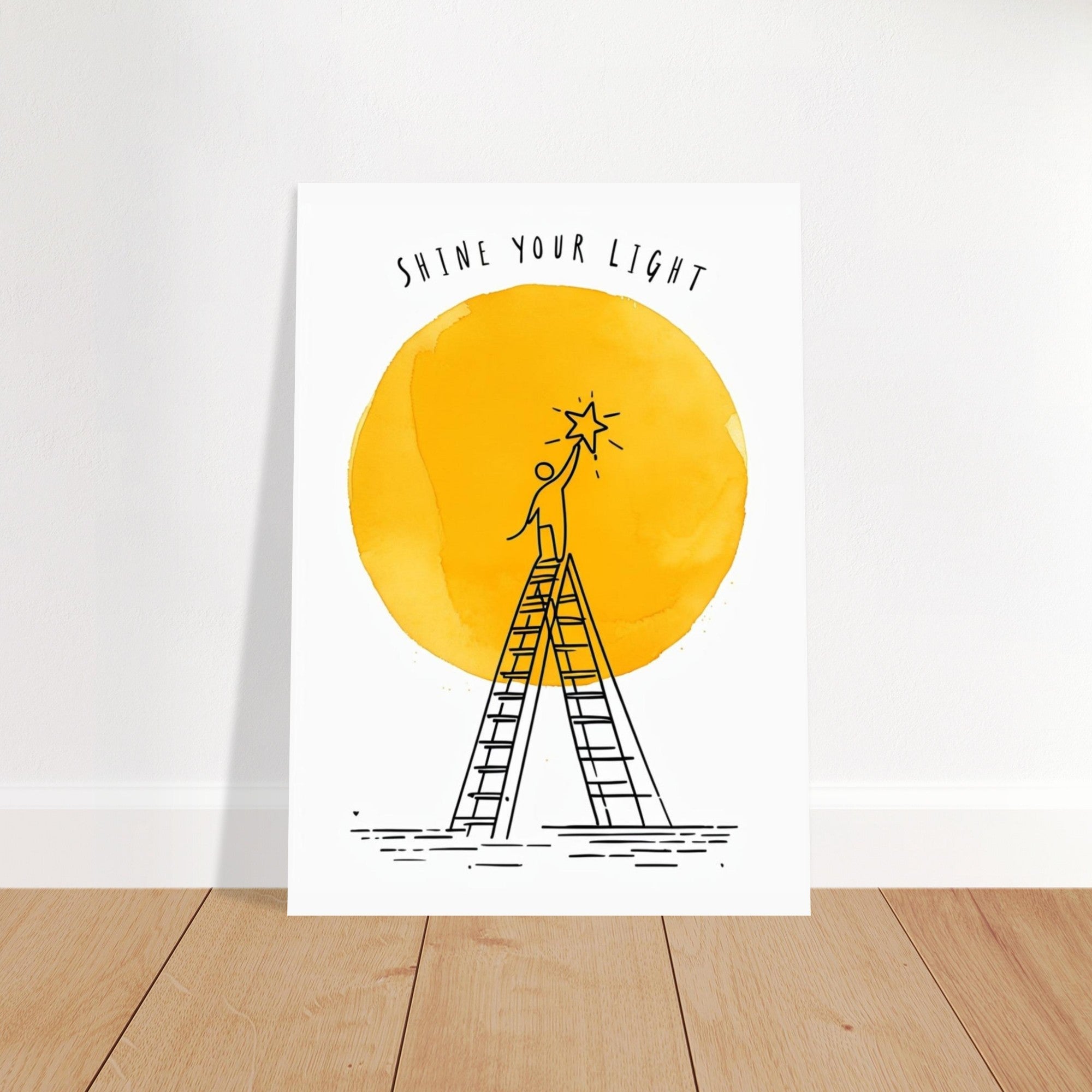 Shine Your Light Poster - Minimalist Inspirational Wall Art - Motivational Print for Home & Office Decor
