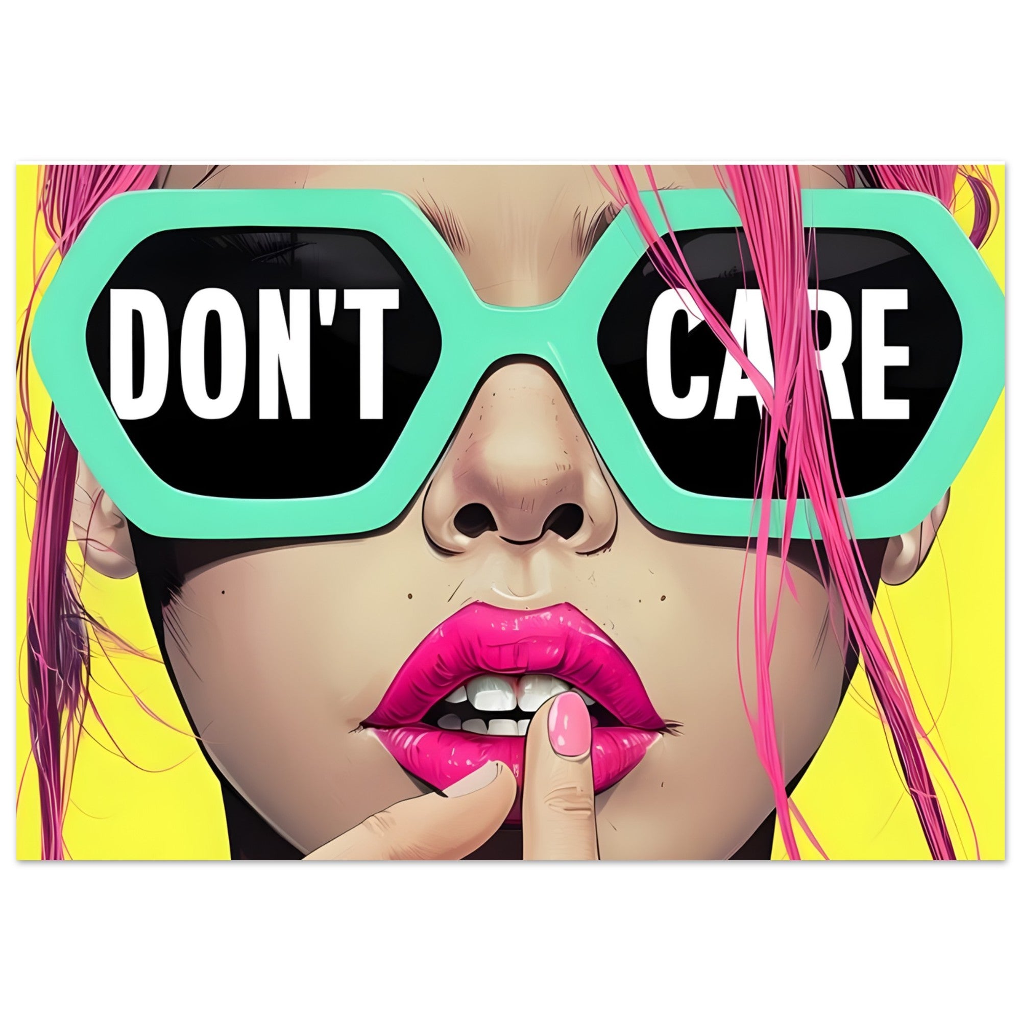 Bold Attitude Art Print | "I Don't Care" Motivational Poster | Unique Wall Decor Gift
