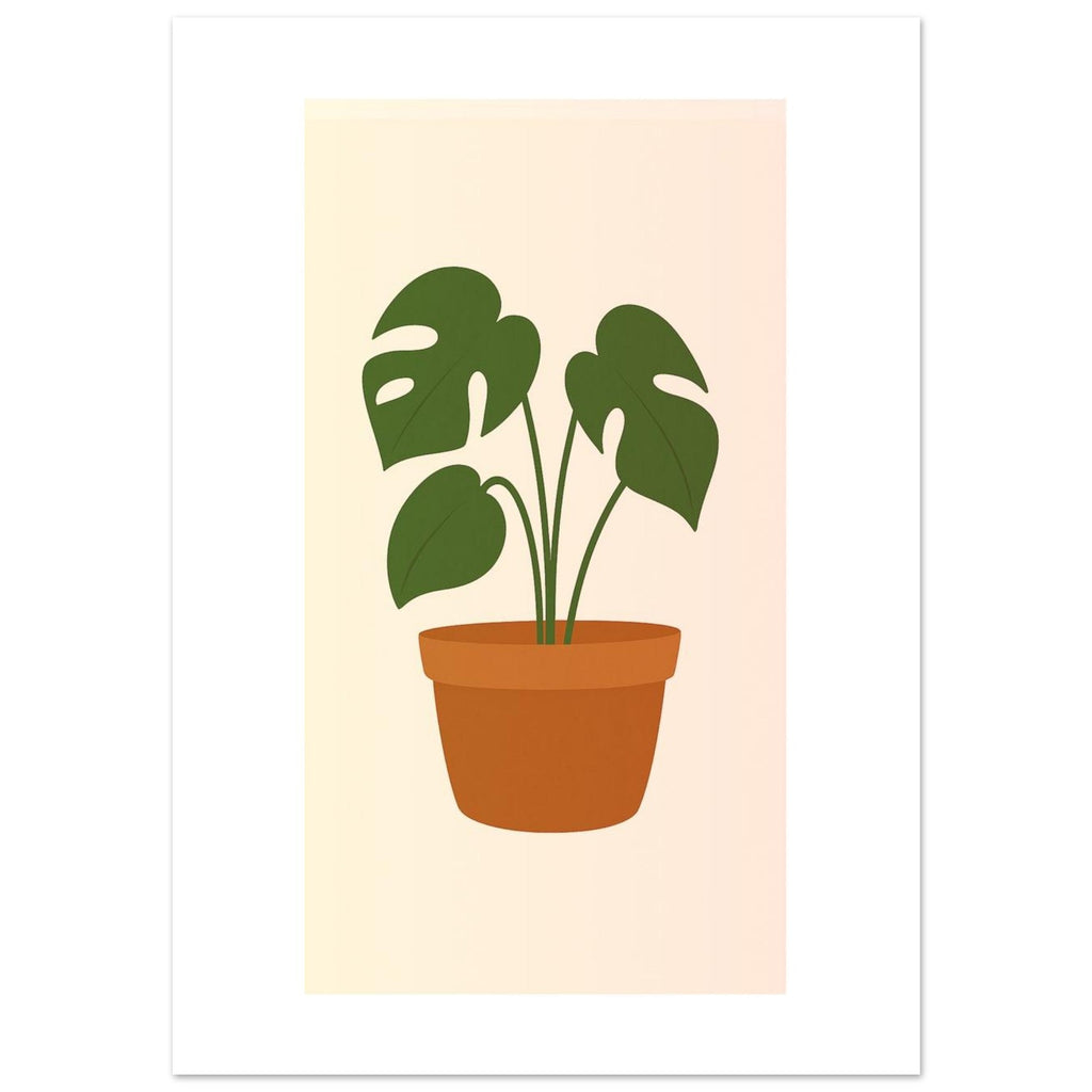 Minimalist Monstera Plant Print – Boho Botanical Wall Art