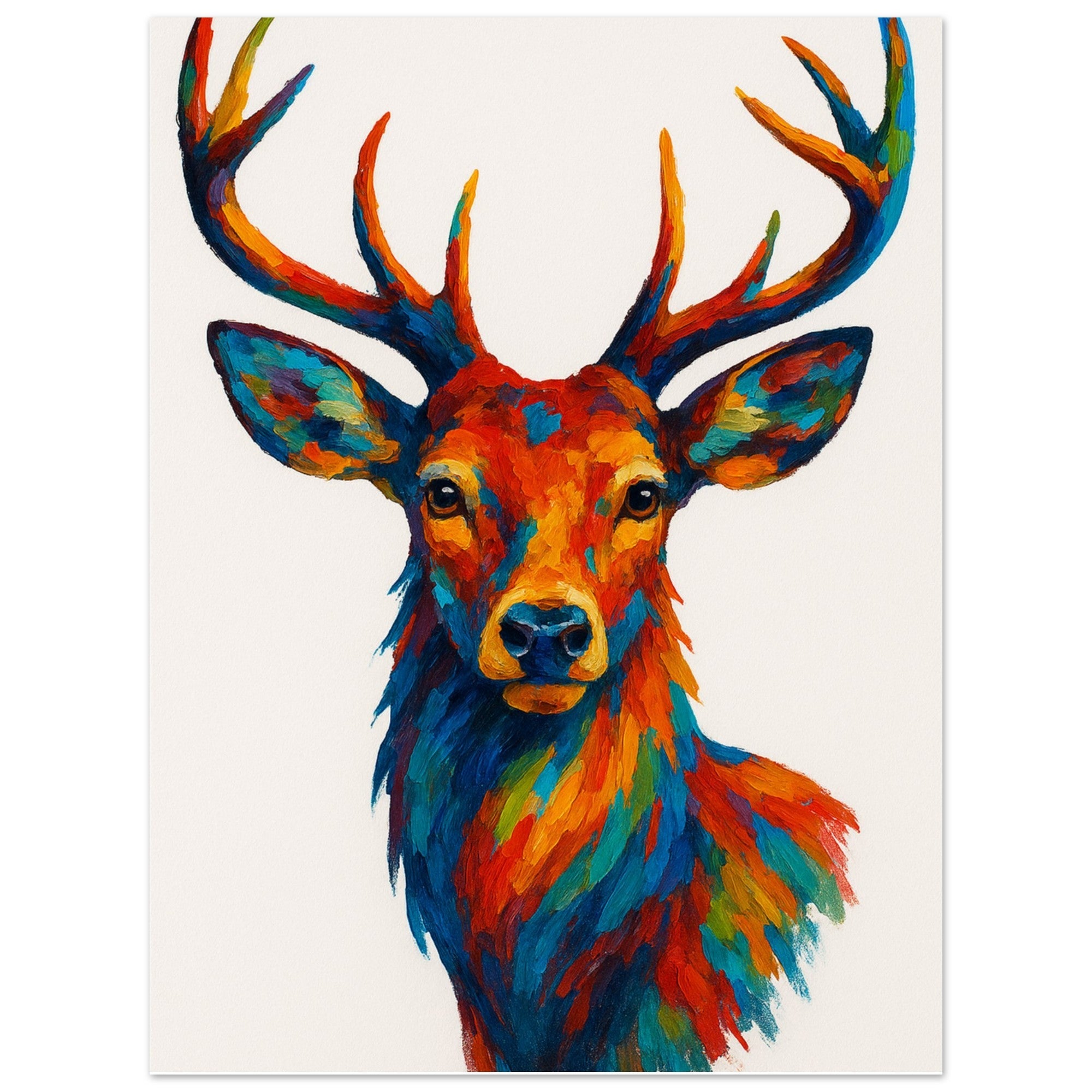Majestic Stag Portrait Poster - Modern Deer Wall Art - Wildlife Decor