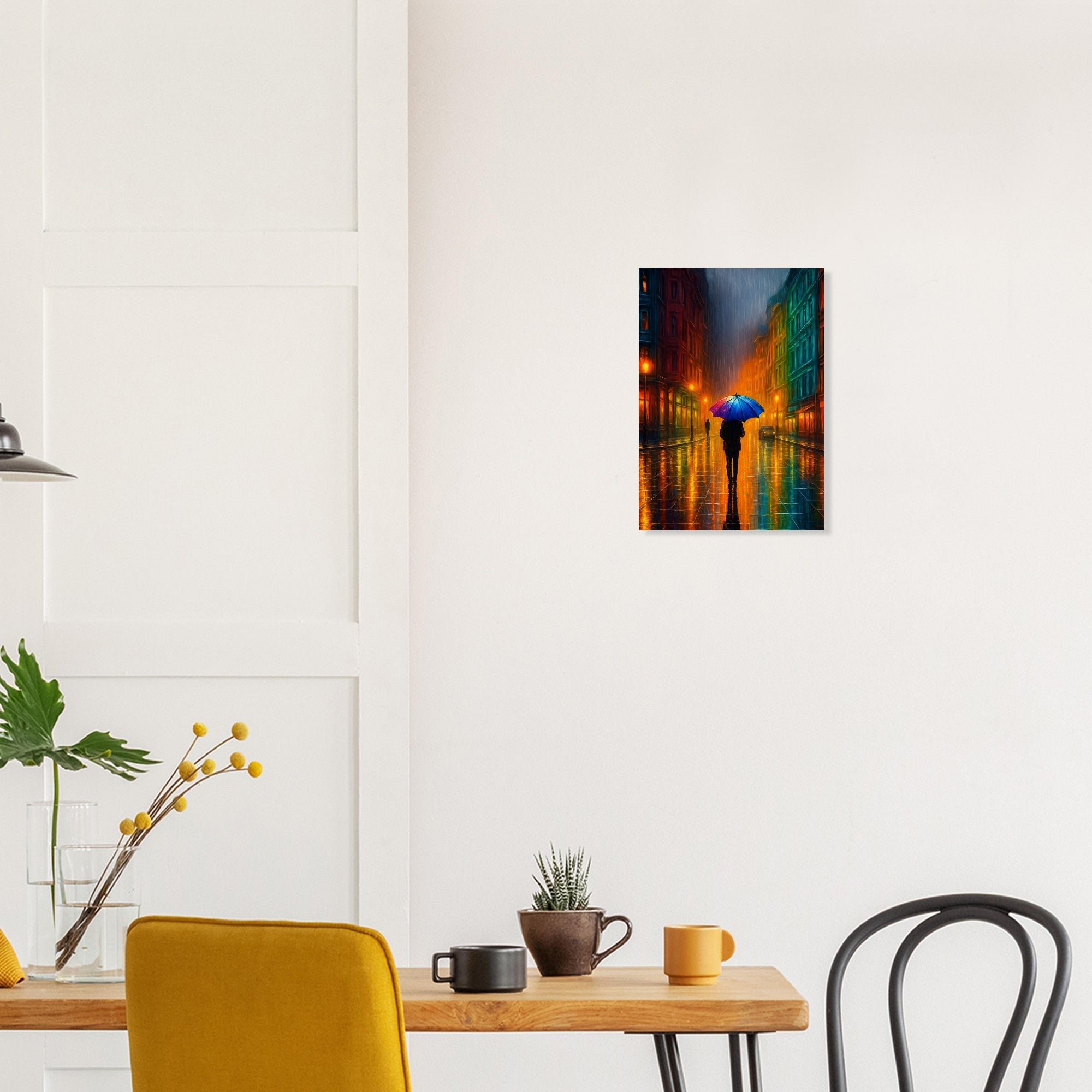 Reflections in the Rain Wall Art – Moody Urban Street Scene Poster