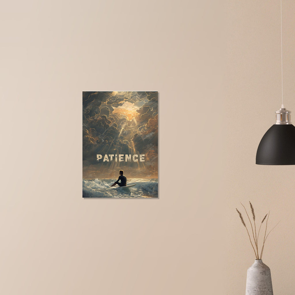 Patience Surfing Poster - Motivational Ocean Wall Art | Beach & Sea Lover Gift