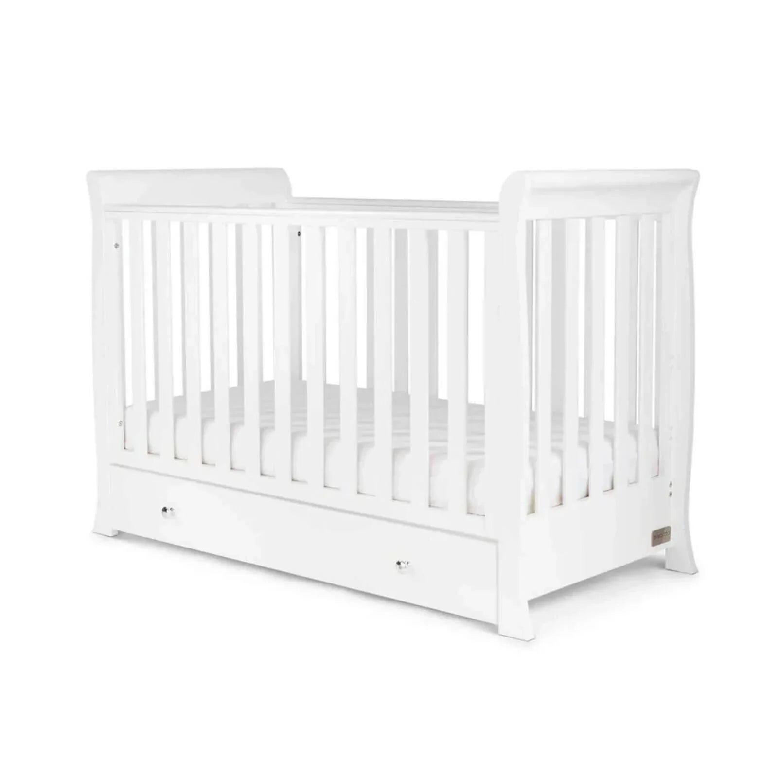 Ickle Bubba Snowdon Mini Cot Bed White - Premium Sprung Mattress