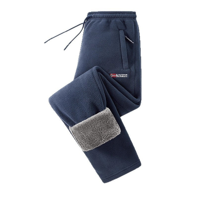 Men New AutumnWinter Fleece Lined Padded Norwegian Style Thermal Pants In American And European Sizes