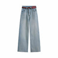 Women’s High Waist Fleece-lined Padded Wide Leg Jeans