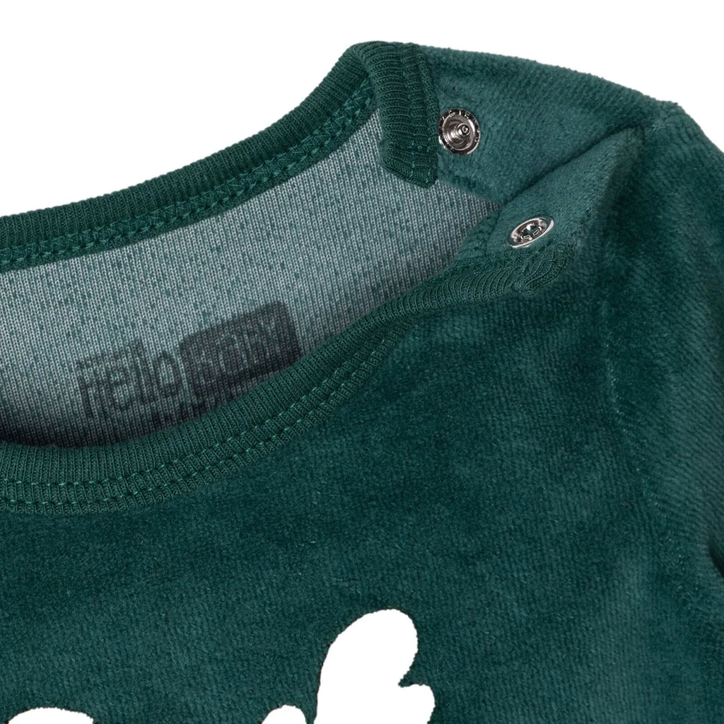 HelloBaby Boys Long Sleeve Bodysuit Christmas with Poppers Crew Neck Long Sleeve - Green
