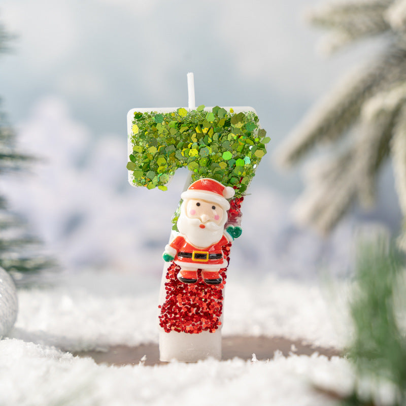 Santa Claus Digital Candle 0-9 Handmade Diy Decoration