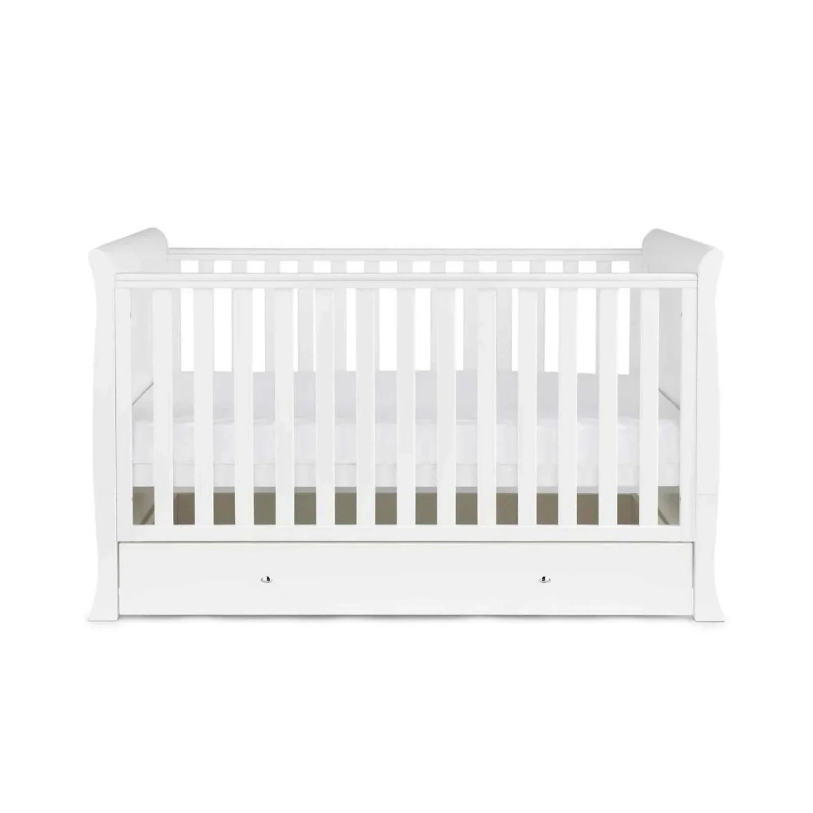 Ickle Bubba Snowdon Classic Cot Bed White - Premium Pocket Sprung Mattress