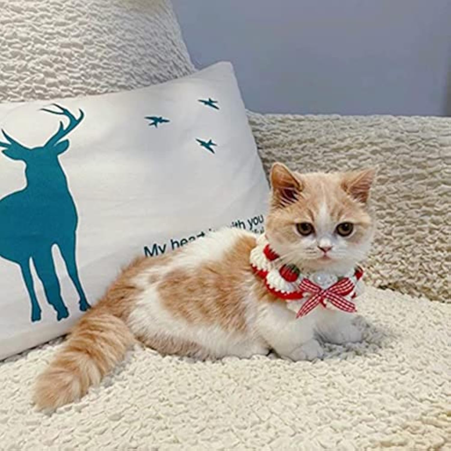 Adorable Strawberry Pattern Cat Collar With Breakaway Buckle And Cute Bow Tie For Kitten And Some Puppies