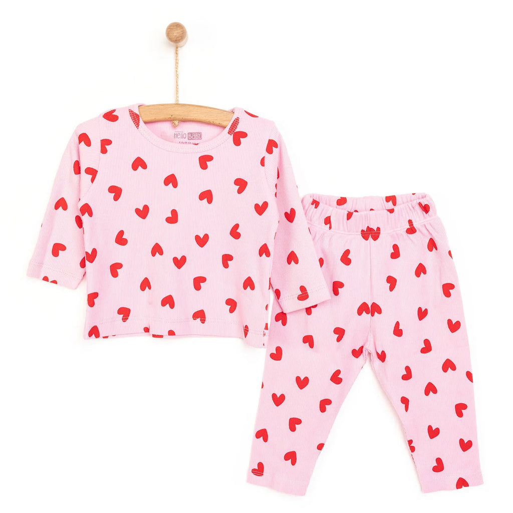 HelloBaby Baby Girl Long Sleeve Pyjamas Set - Pink