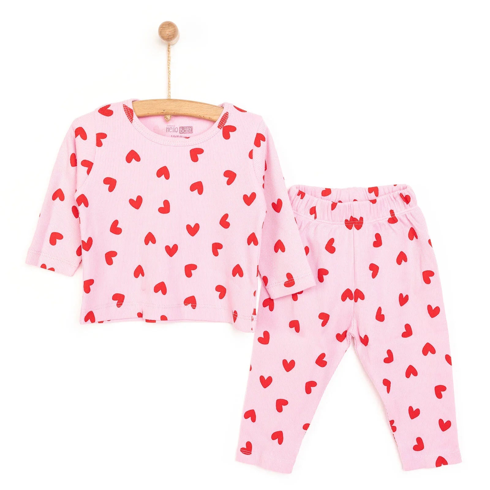 HelloBaby Baby Girl Long Sleeve Pyjamas Set - Pink