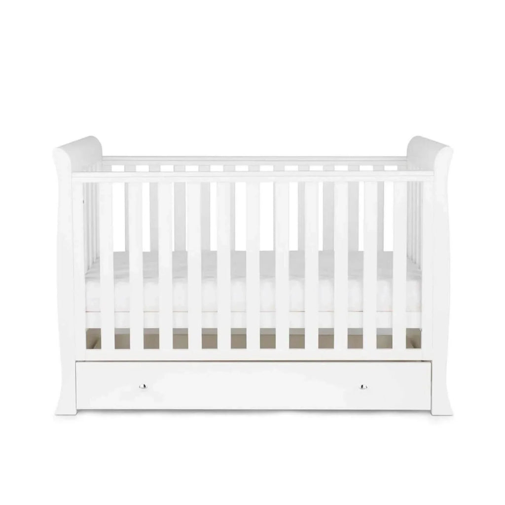 Ickle Bubba Snowdon Mini Cot Bed White - Premium Sprung Mattress
