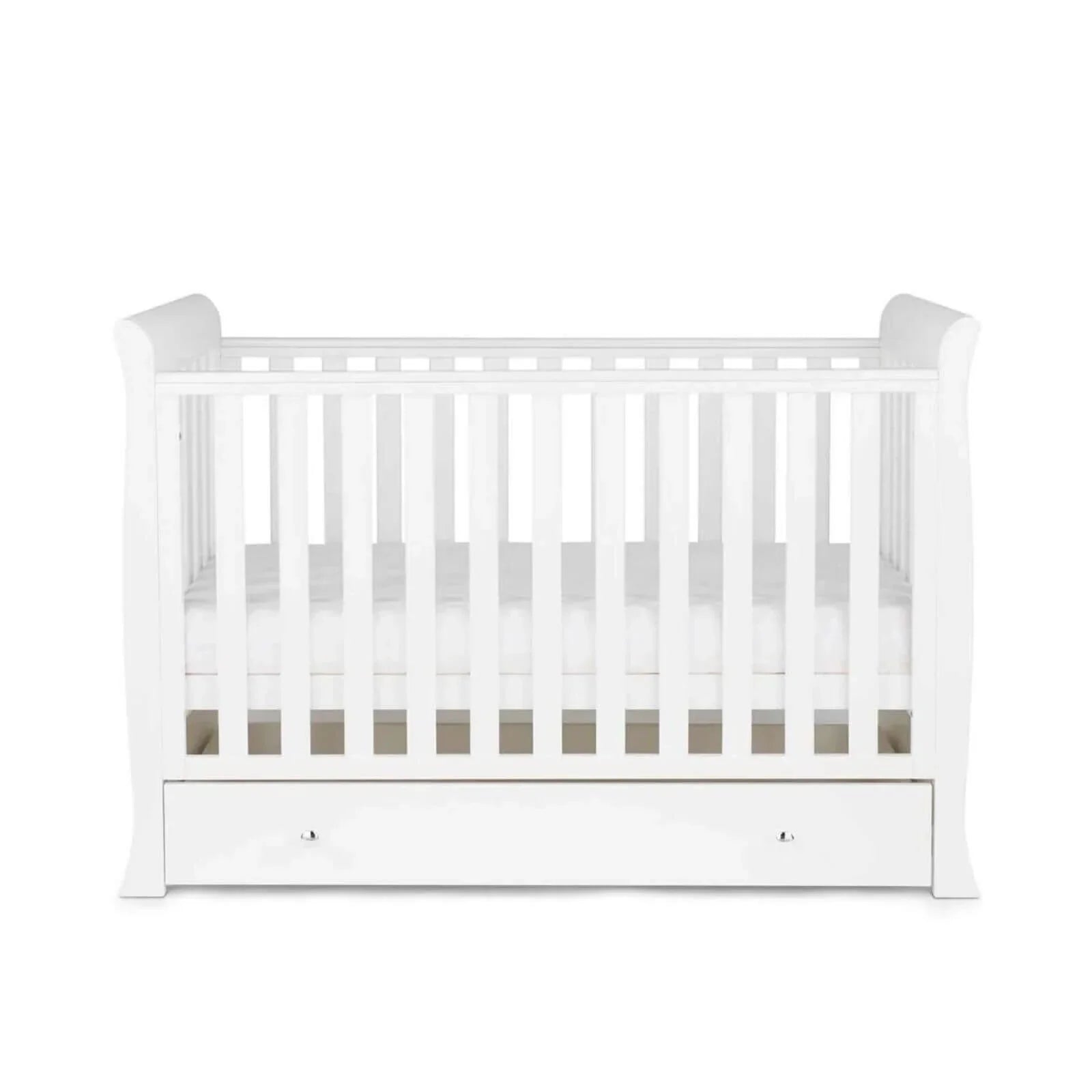 Ickle Bubba Snowdon Mini Cot Bed White - Premium Sprung Mattress