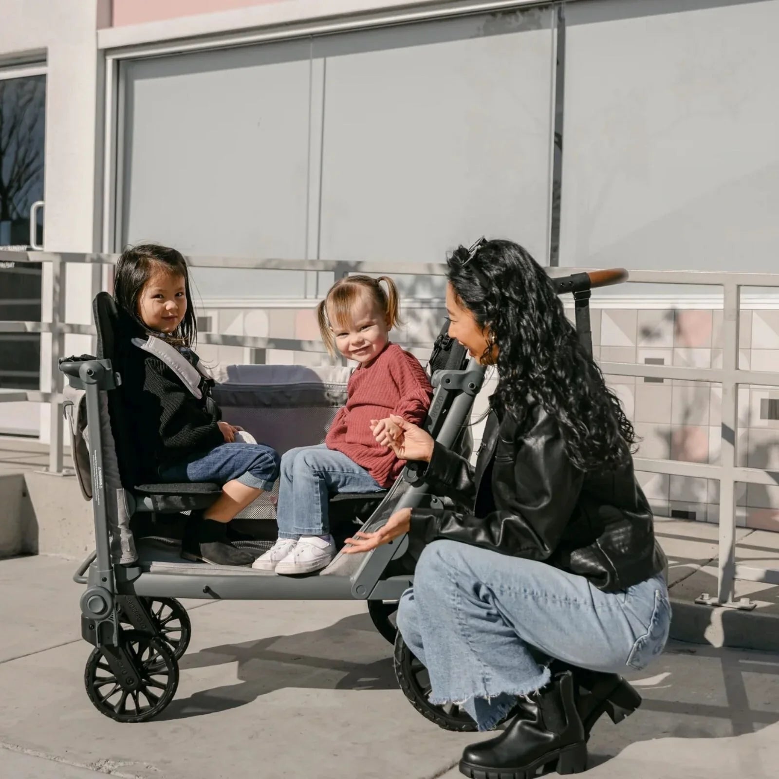 Wonderfold L2 Quad Stroller Wagon - Black