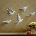 Nordic Resin Bird Wall Art – 3D Hanging Ornament Set of 5