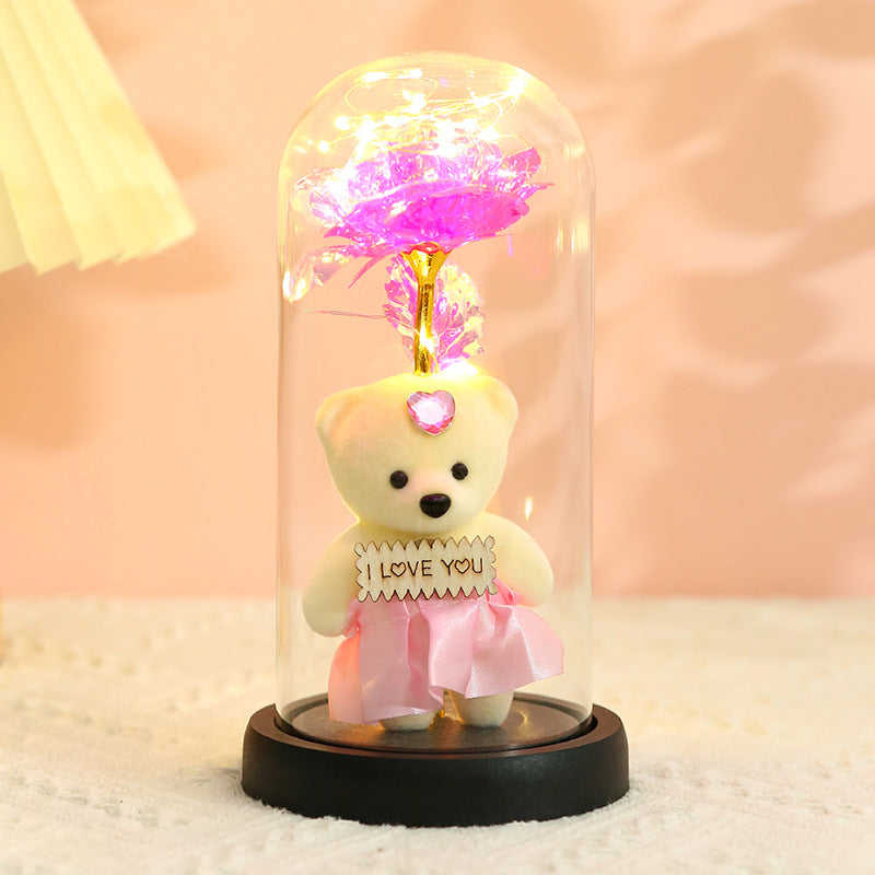 Colorful 24k Gold Foil Flower Color GoldWith Lights Christmas Gift