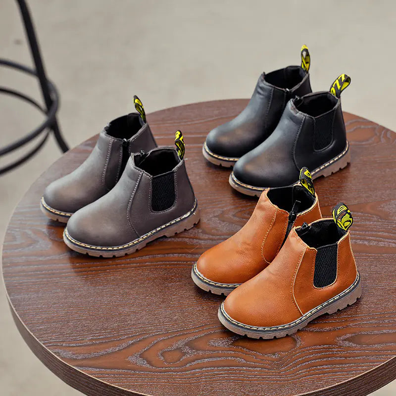 Boys' Short Boots – Non-Slip Children's Martin Boots – Warm & Durable Kids' Footwear