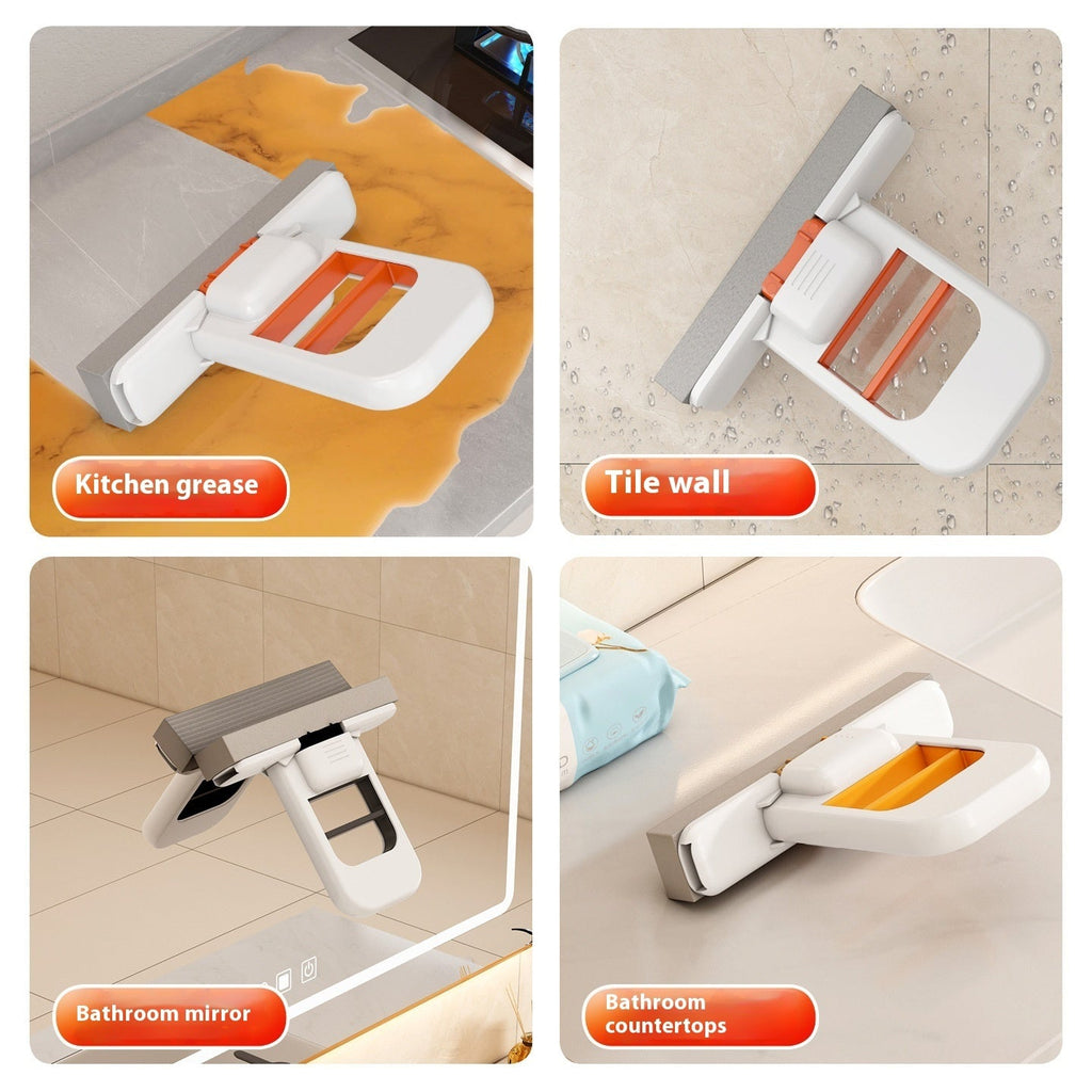 Handheld Mini Foldable Desktop Mop Small Cotton Mops Sponge Cleaning Tool For Bathroom Kitchen Desktop Glass Living Room Car