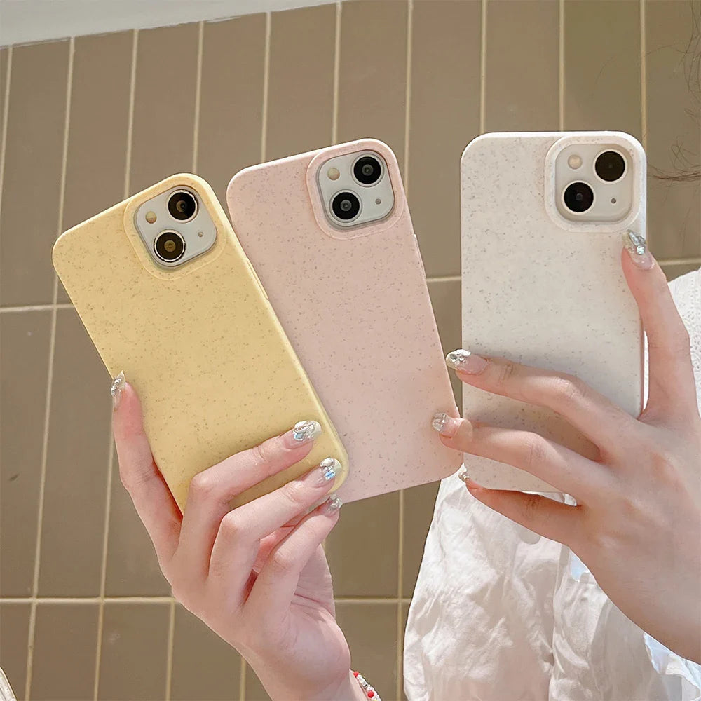 Eco Wheat Straw Phone Case – Soft Silicone Biodegradable Cover