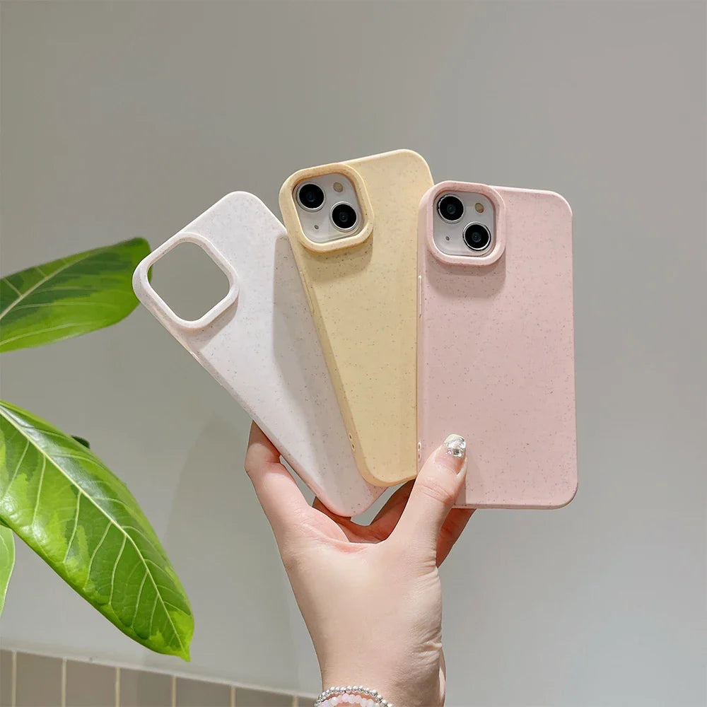 Eco Wheat Straw Phone Case – Soft Silicone Biodegradable Cover