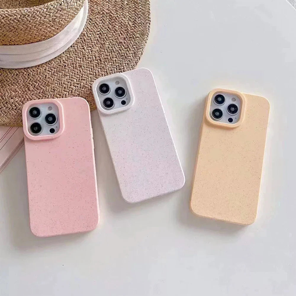 Eco Wheat Straw Phone Case – Soft Silicone Biodegradable Cover