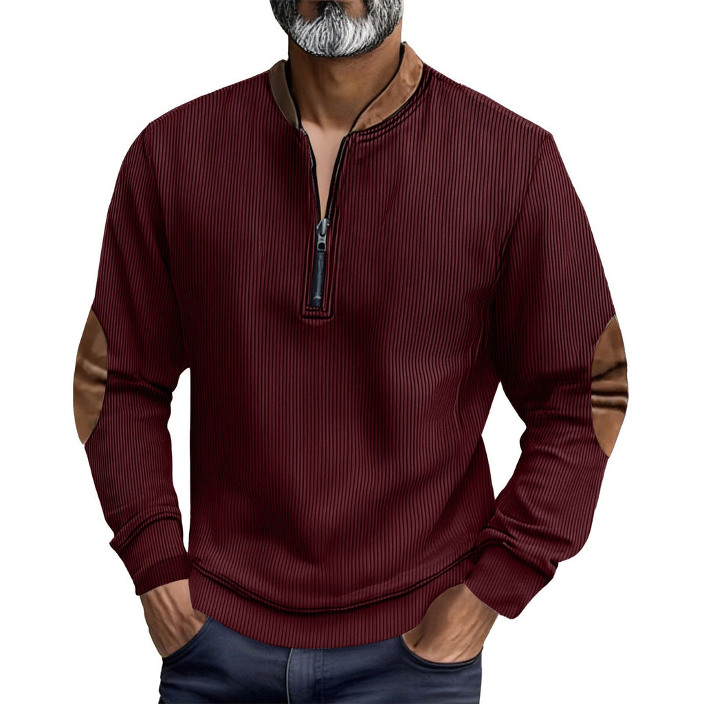 Premium Men's Corduroy Zip-Up Jacket - Casual Pullover Shirt