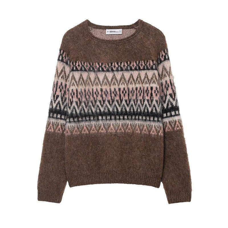 Women's Retro Vintage Jacquard Knit Sweater | Premium Modest Fashion