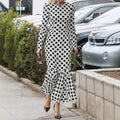 Slimming Figure-hugging Polka-dot Dress