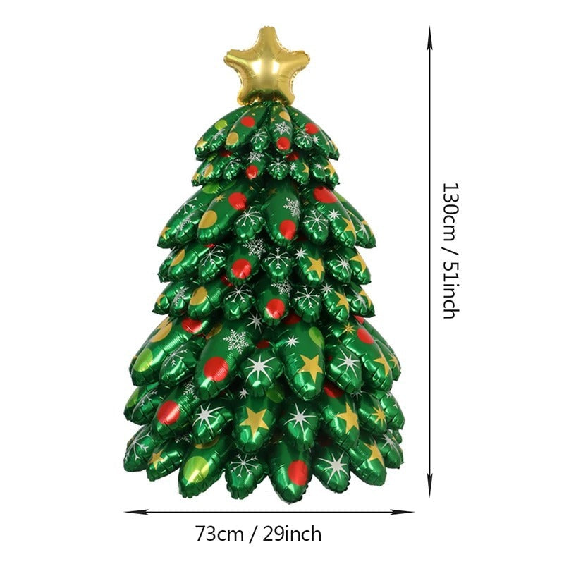 Cartoon Christmas Tree Aluminum Balloon Column