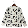 Women's Casual Cardigan Is Decorated With Black And Ruby.