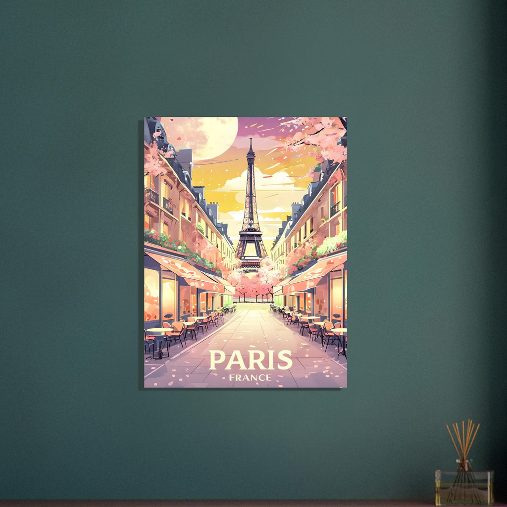 Paris Street Scene Wall Art - Eiffel Tower Sunset Print | Vibrant Parisian Cityscape Poster | Travel & Home Decor Gift