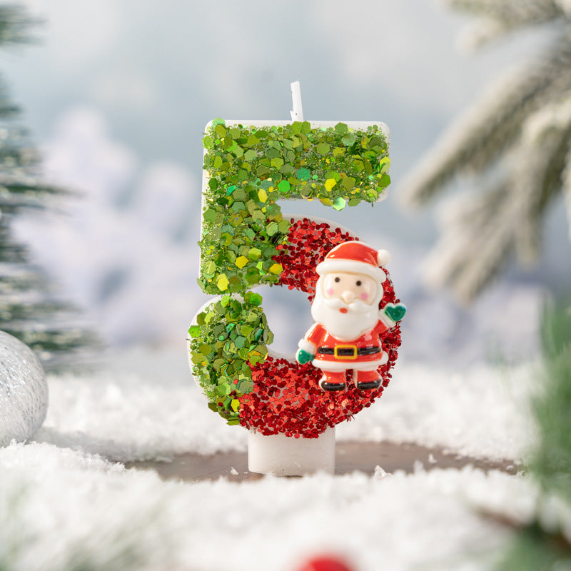 Santa Claus Digital Candle 0-9 Handmade Diy Decoration
