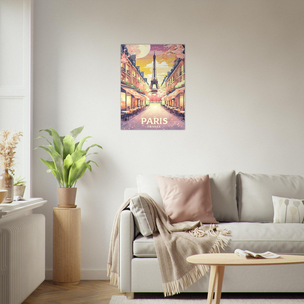 Paris Street Scene Wall Art - Eiffel Tower Sunset Print | Vibrant Parisian Cityscape Poster | Travel & Home Decor Gift