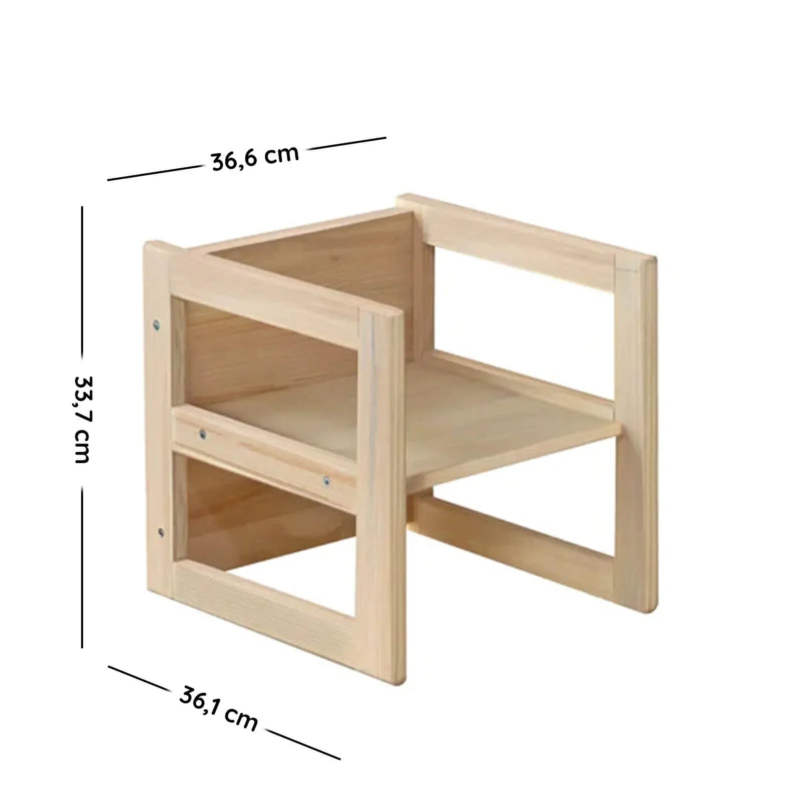 Montessori Wooden Convertable Table & Chair 36,1 cm (W) x 33,7 cm (H) x 36,6 cm (L)