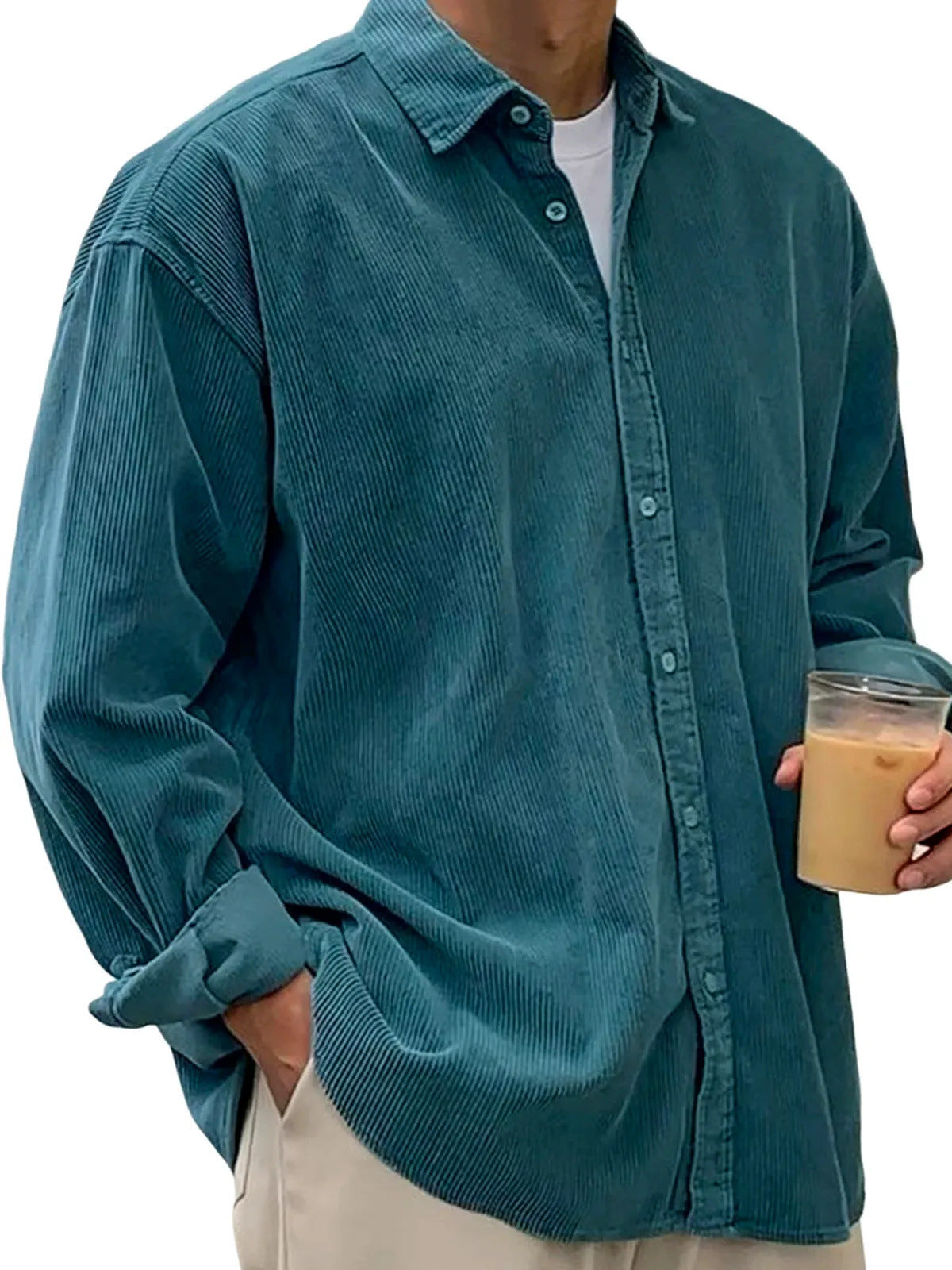Casual Loose Men's Autumn And Winter Thick Shirt Jacket