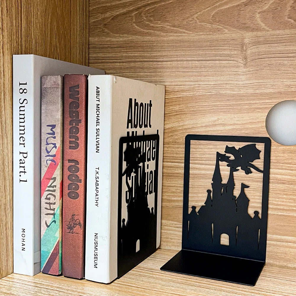 Fantasy Dragon Bookends – Heavy Duty Iron Book Holders for Home & Office