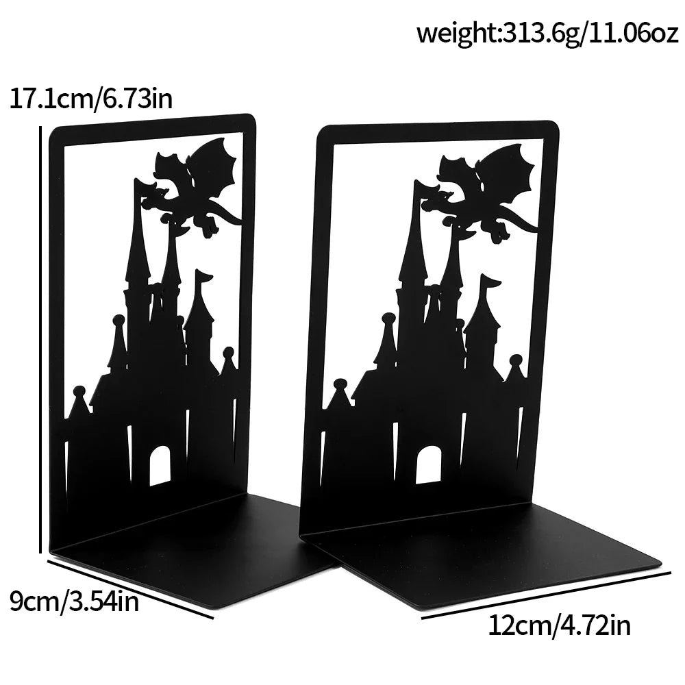 Fantasy Dragon Bookends – Heavy Duty Iron Book Holders for Home & Office