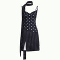 Strap Spicy Girl Style Figure-hugging Neck Scarf Dress
