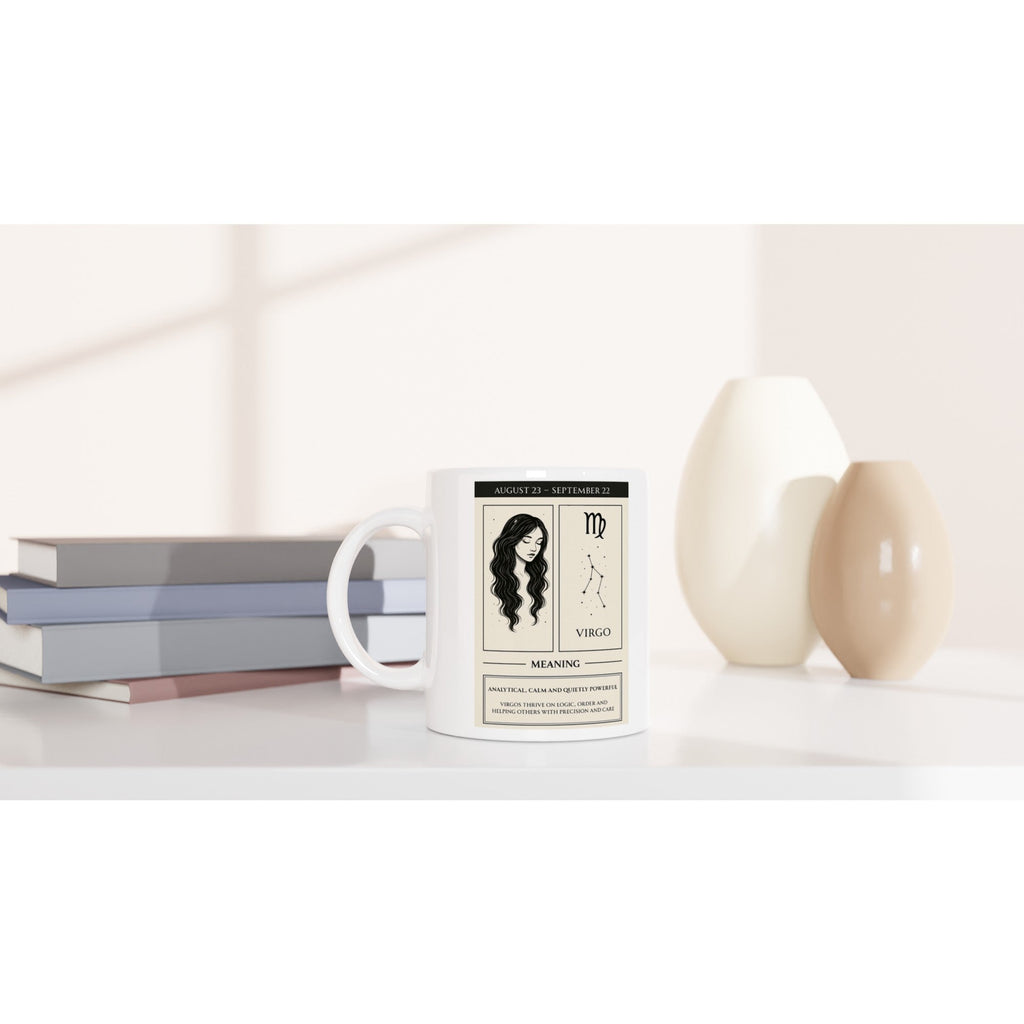Virgo Zodiac Sign Mug - Ceramic Astrology Gift with Meaning - 11oz Dishwasher Safe Cup