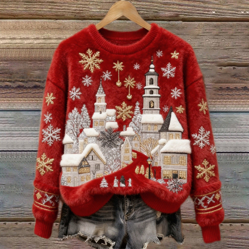 Women's Flannel Hoodie For Christmas, Autumn And Winter